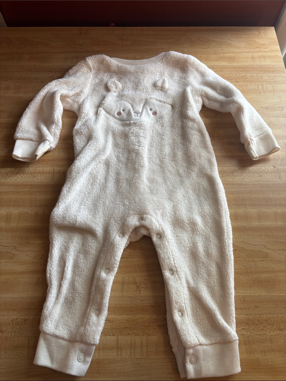 Carter's Cream Plush Baby Footed One-Piece
